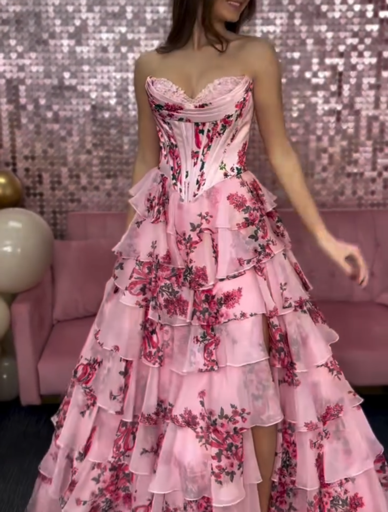 Sexy Pink Sleeveless Maxi Dress