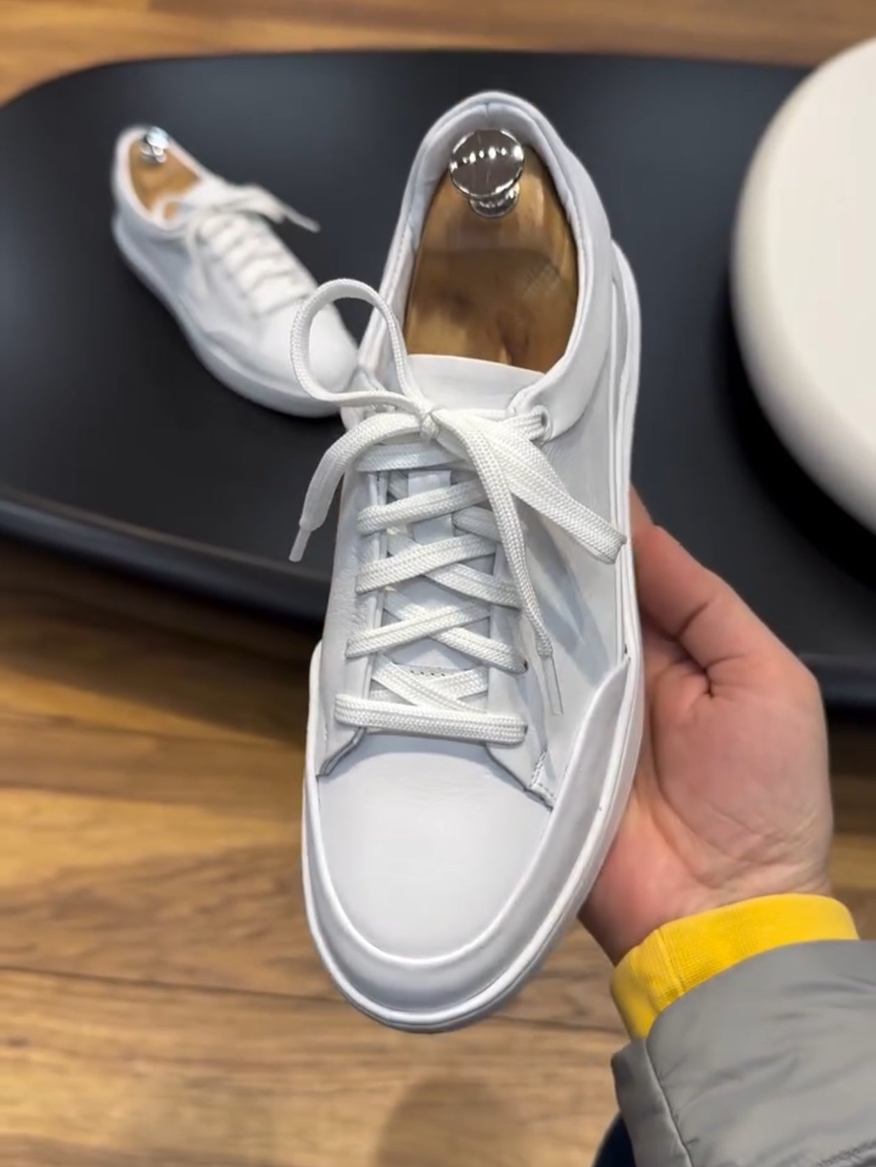 New White Genuine Leather All-match Casual Shoes