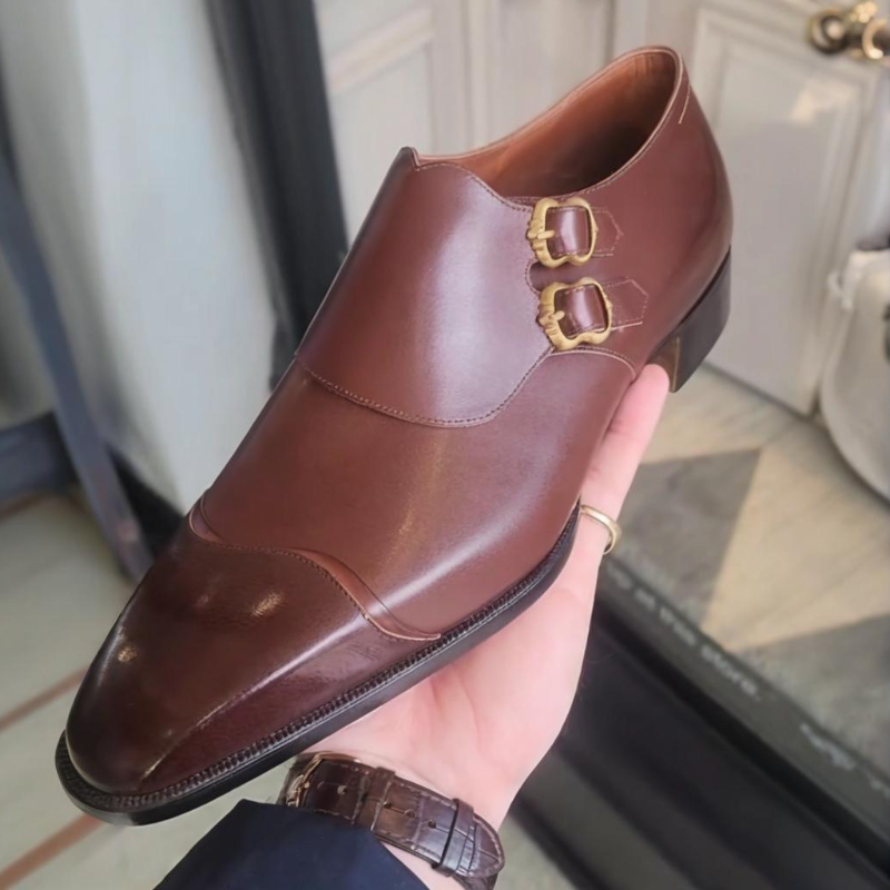 Handmade Men's Formal Monk Shoes