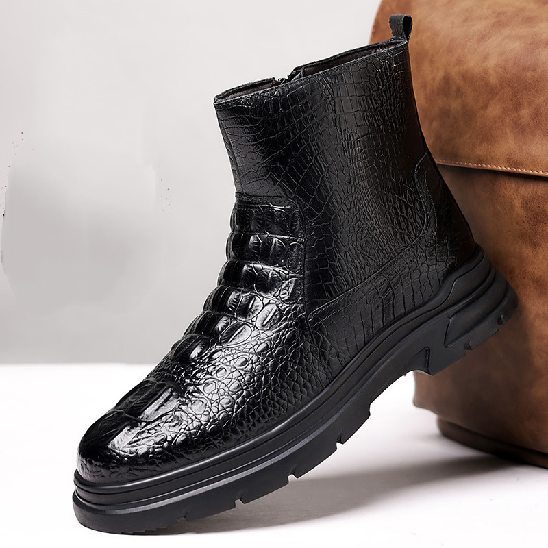 Men's Crocodile Leather Ankle Boots