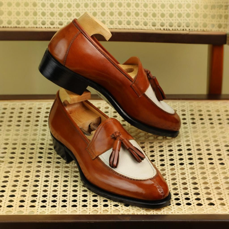 Handmade Men's Leather Tassel Loafers