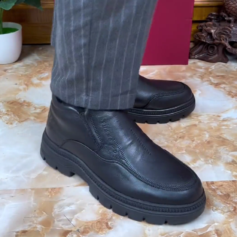 Shearling-Lined Leather Ankle Boots