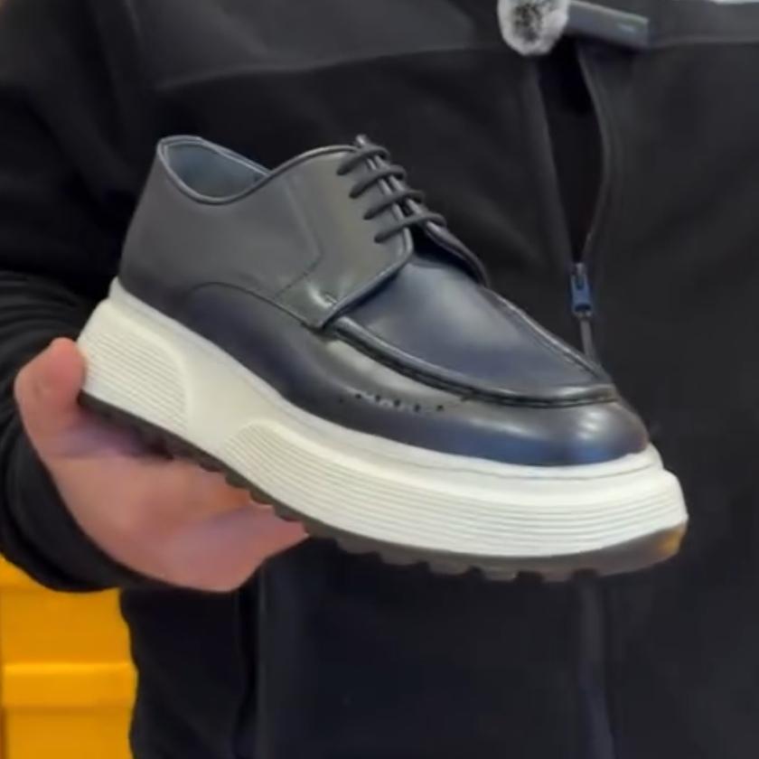 Men's Handmade Genuine Leather Thick-soled Casual Shoes