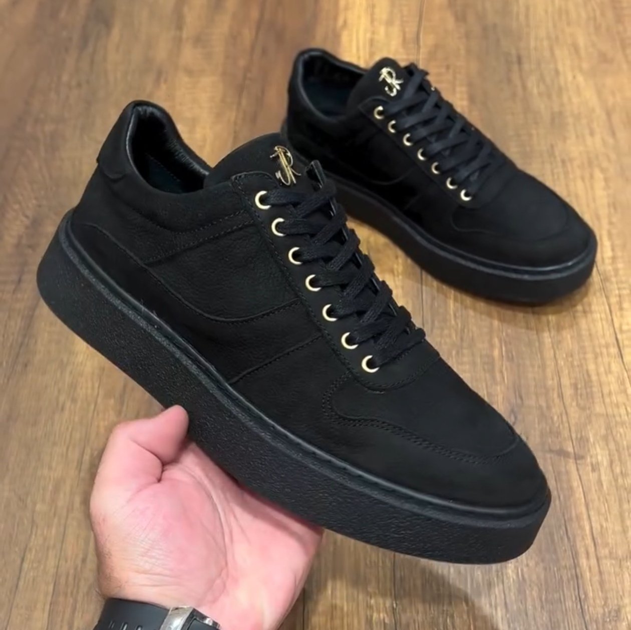Men's Classic Black Suede Sneakers