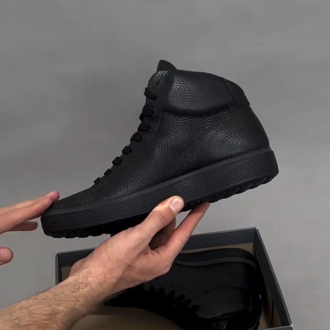 New Soft Genuine Leather Handmade Men's High Top Casual Shoes