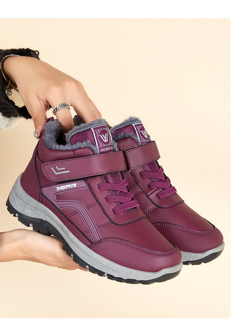 Women's Thickened Wool Winter Thickened Genuine Leather Snow Boots