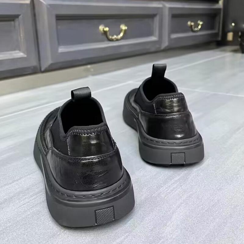 ✅High -quality Dedication✅Men's Genuine Leather Thick-soled Waterproof Slip-on Casual Shoes