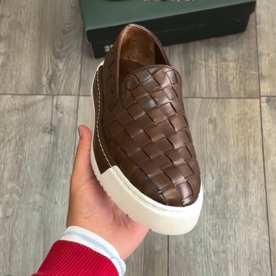 ✅High -quality Dedication✅Men's New Woven Genuine Cowhide Versatile Casual Shoes