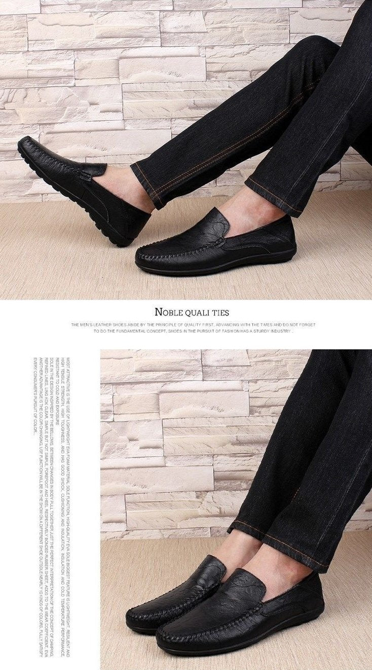 ✅High -quality Dedication✅Men's New Genuine Cowhide Soft Slip-on Casual Shoes