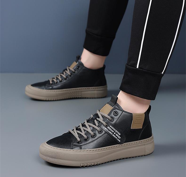 ⏰Last Day 49% OFF⏰Men's New Genuine Leather High Top Non-slip Casual Shoes