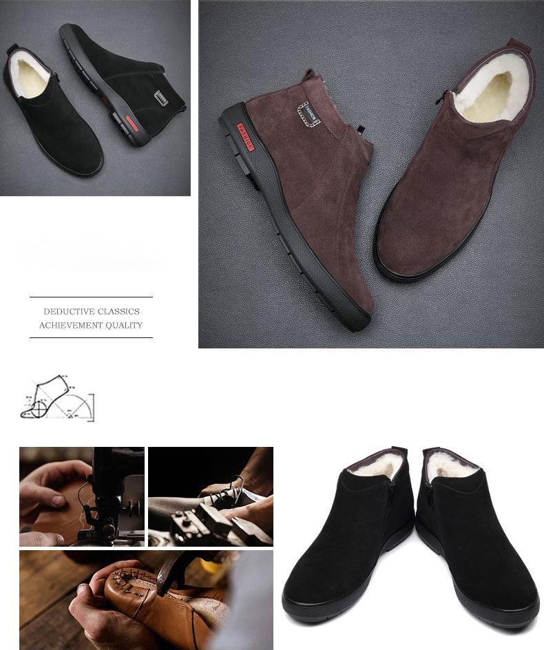 ✅High -quality Dedication✅Men's Winter Genuine Leather Wool Warm Shoes