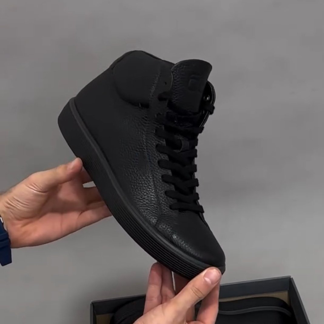 New Soft Genuine Leather Handmade Men's High Top Casual Shoes