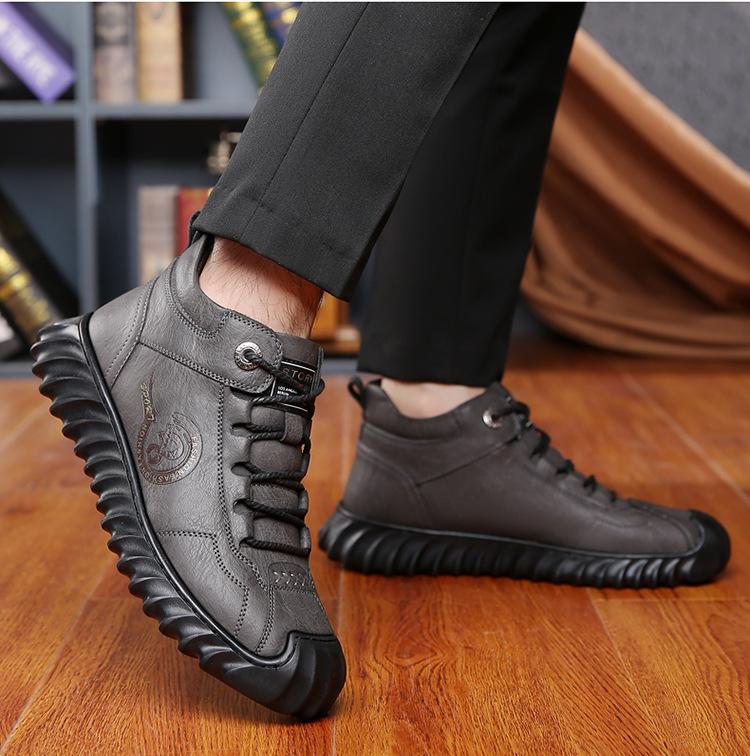 ✅High -quality Dedication✅Winter Men's Genuine Cowhide Wool Warm Soft-soled Cotton Shoes