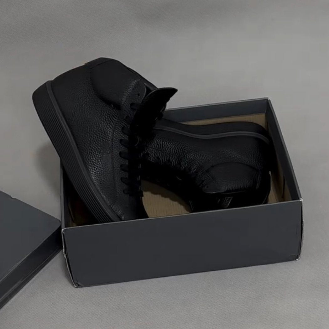 New Soft Genuine Leather Handmade Men's High Top Casual Shoes
