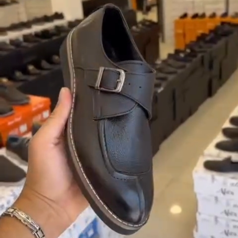 Handcrafted Leather Split-Toe Monk Shoes