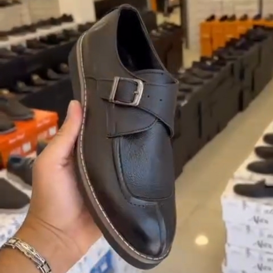 Handcrafted Leather Split-Toe Monk Shoes