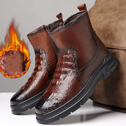 Men's Crocodile Leather Ankle Boots