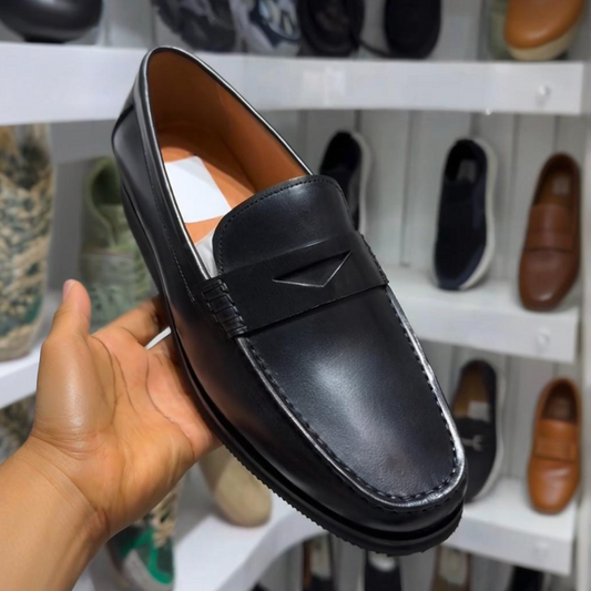 Men's Black Calf Leather Loafers