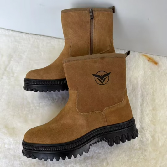 Side-Zip Wool-Lined Mid-Calf Boots