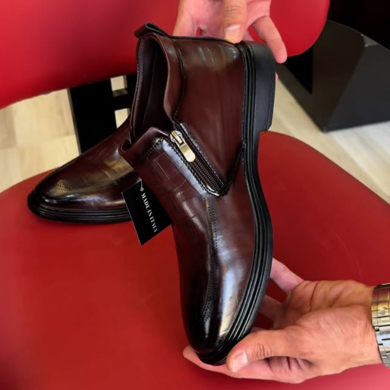 Double Zip Leather Soft Bottom Boots