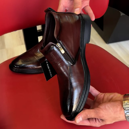 Double Zip Leather Soft Bottom Boots