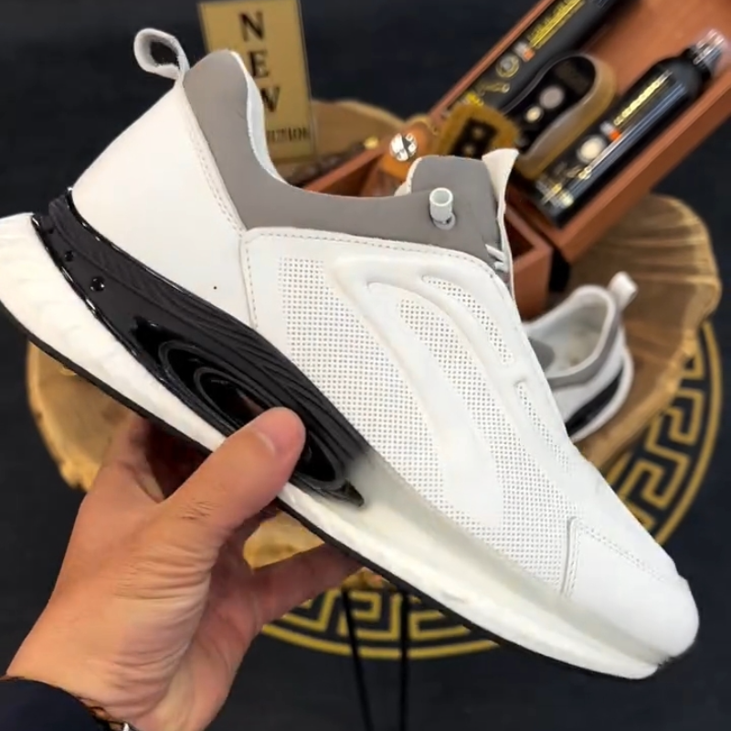Men's White Soft-Sole Sports Shoes