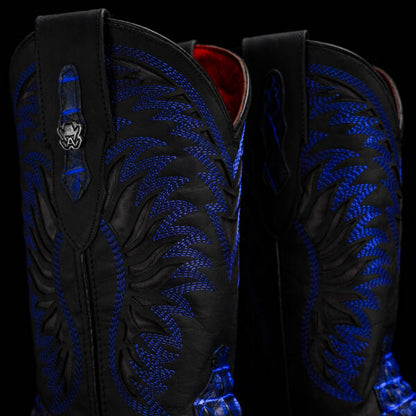 Blue Caiman Neck – Square Toe