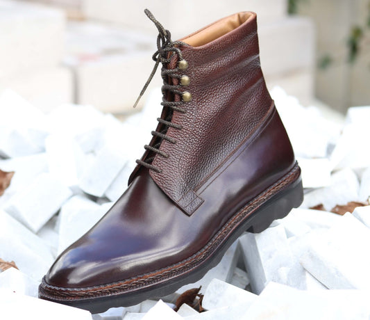 New Retro Fully Handmade Cowhide Casual Boots