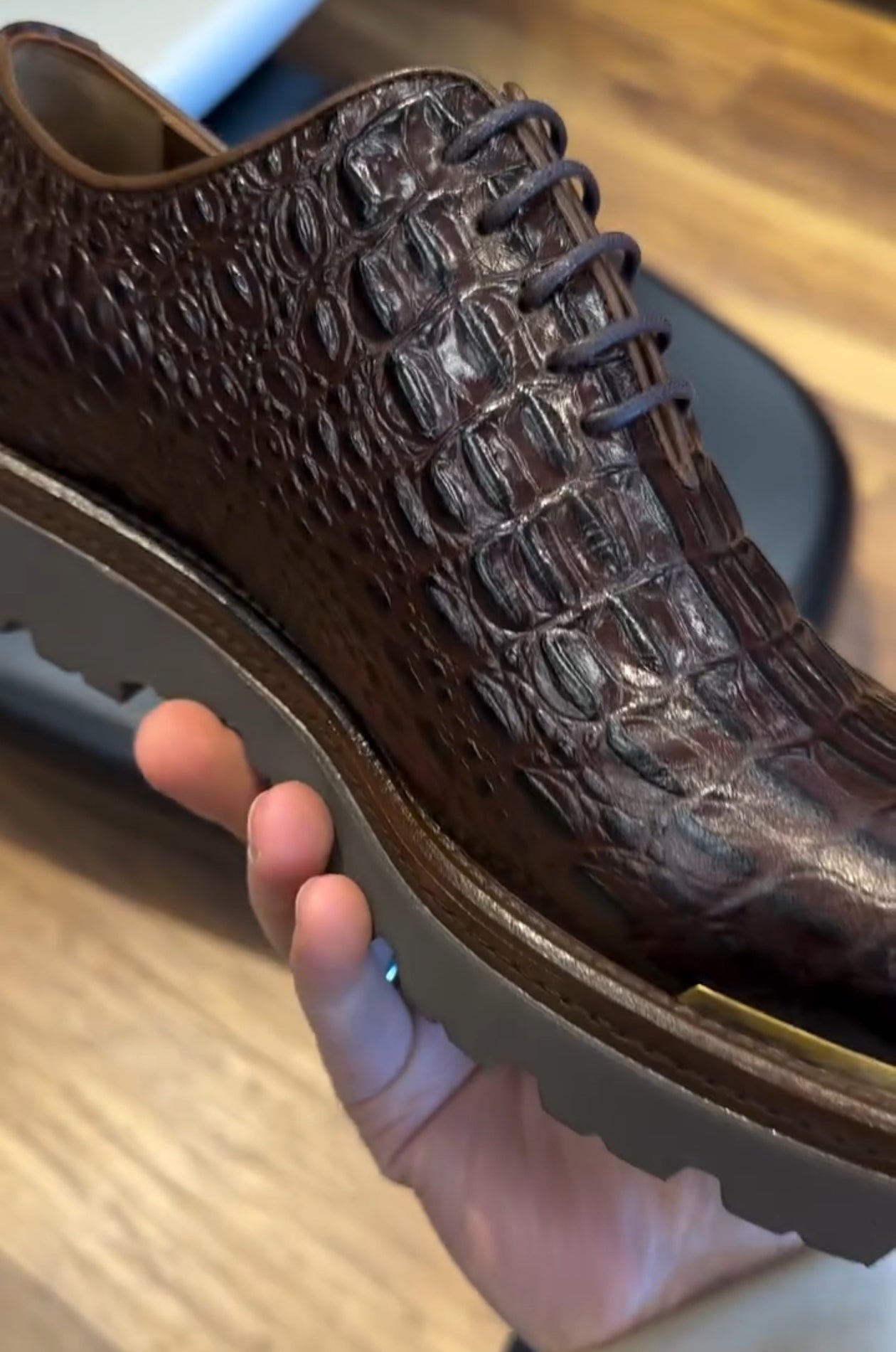 New Men's Handmade Genuine Crocodile Leather Casual Shoes
