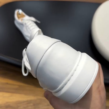 New White Genuine Leather All-match Casual Shoes