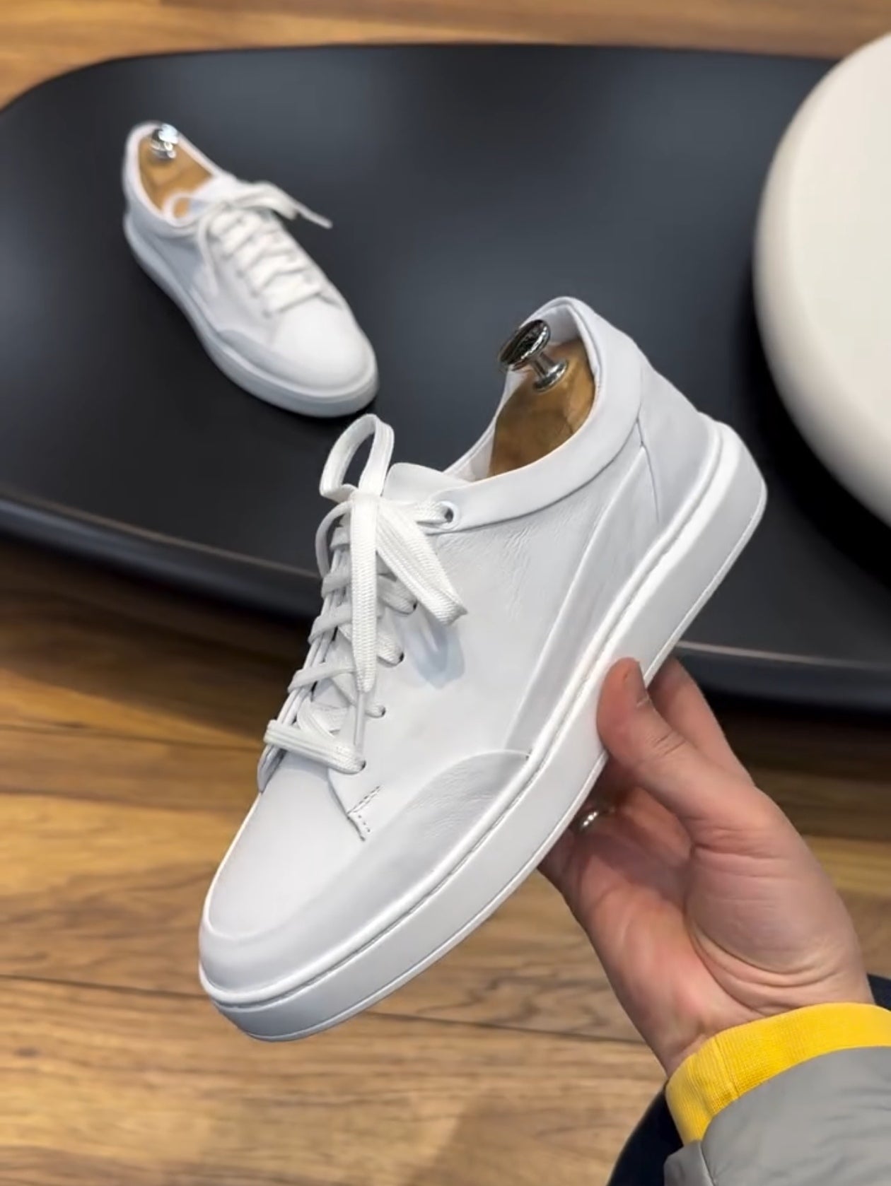 New White Genuine Leather All-match Casual Shoes
