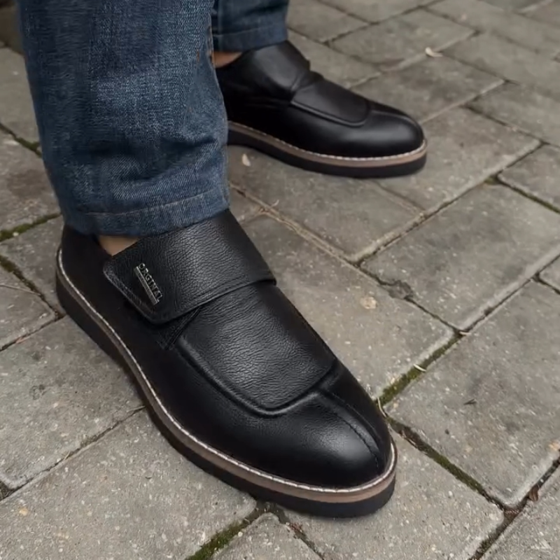 Handcrafted Leather Velcro Loafers