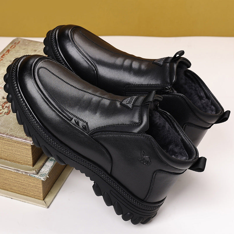 Genuine Leather Shearling-Lined Boots