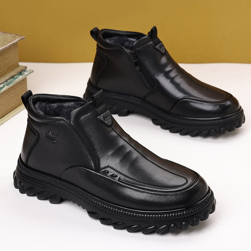 Genuine Leather Shearling-Lined Boots