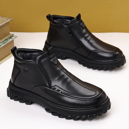 Genuine Leather Shearling-Lined Boots