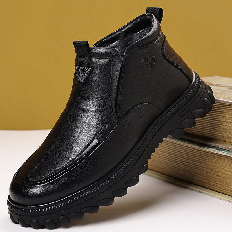 Genuine Leather Shearling-Lined Boots