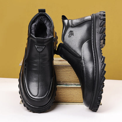 Genuine Leather Shearling-Lined Boots