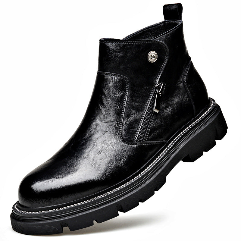 Men's Genuine Leather Zipper Chelsea Boots