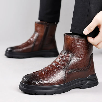 Men's Crocodile Leather Ankle Boots