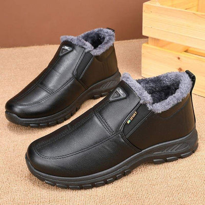 Genuine Leather Anti-Slip Fleece-Lined Shoes