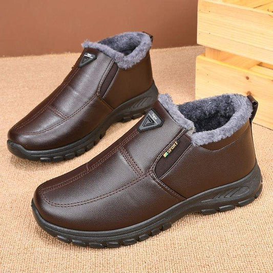 Genuine Leather Anti-Slip Fleece-Lined Shoes