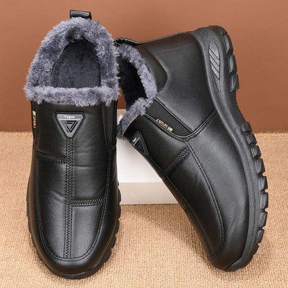 Genuine Leather Anti-Slip Fleece-Lined Shoes