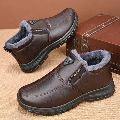 Genuine Leather Anti-Slip Fleece-Lined Shoes