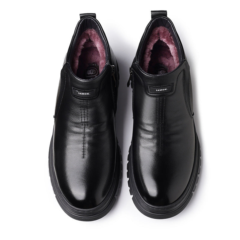 Wool-lined Genuine Leather Boots