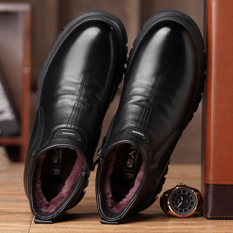 Wool-lined Genuine Leather Boots