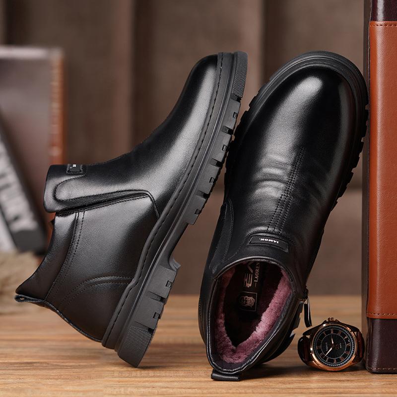 Wool-lined Genuine Leather Boots