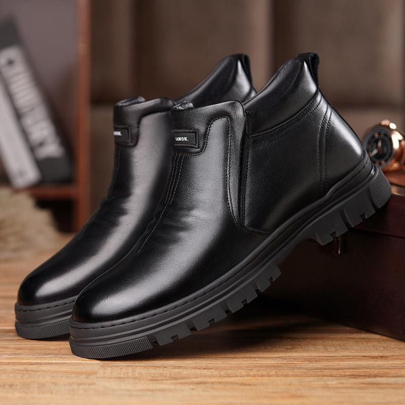 Wool-lined Genuine Leather Boots