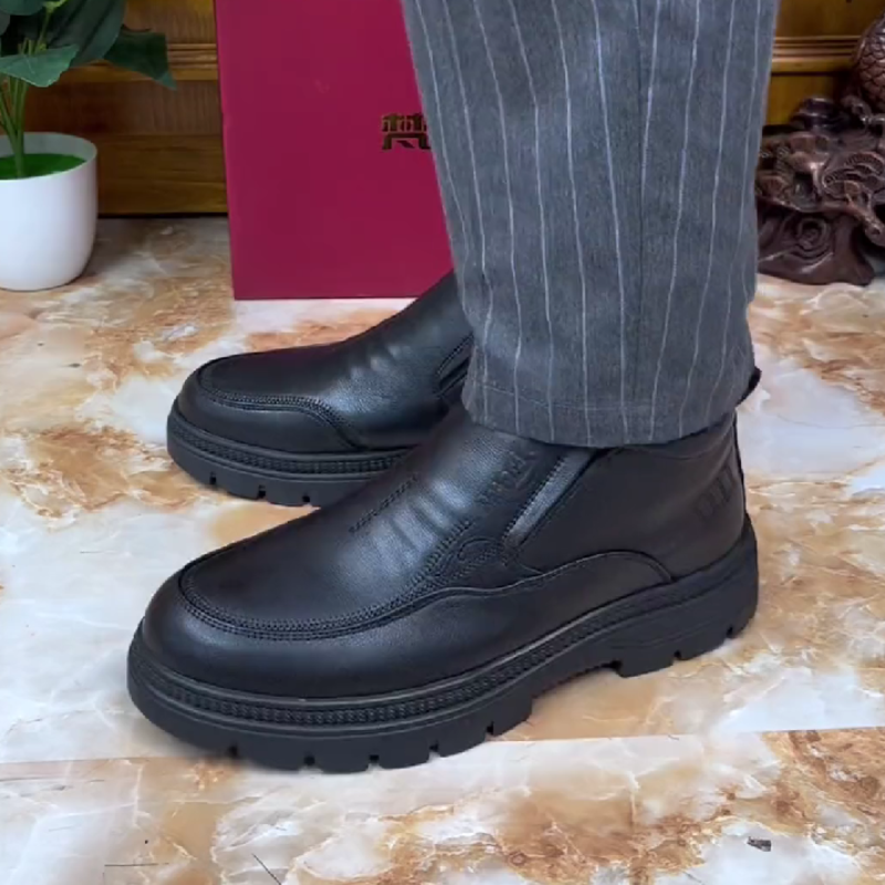 Shearling-Lined Leather Ankle Boots