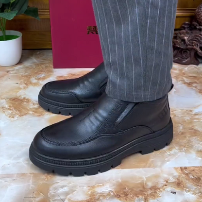 Shearling-Lined Leather Ankle Boots