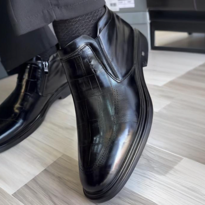 Double Zip Leather Soft Bottom Boots